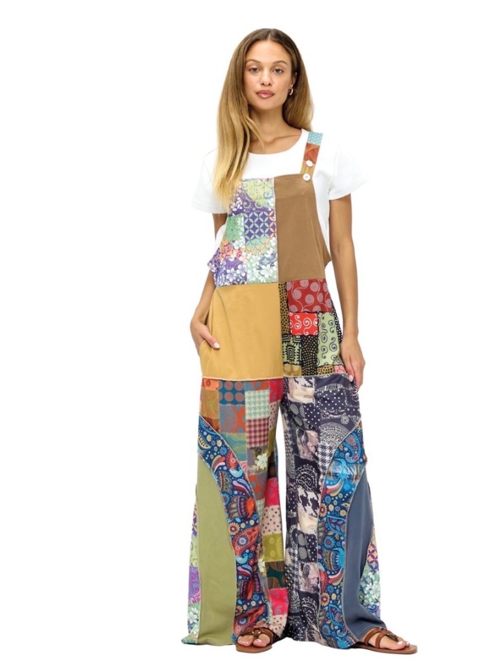 Bohemian Hippie trendy patchwork overalls